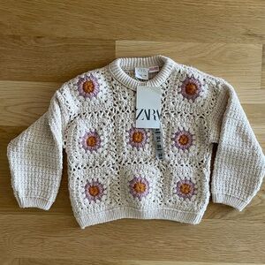 NWT Zara Floral Kids Sweater 2-3T
